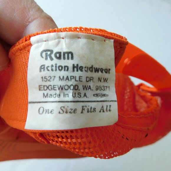Deadhorse, Alaska Trucker Mesh Snapback Baseball Hat Cap Vintage 70s Orange USA - Picture 7 of 12